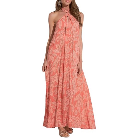 Elan Coral Halter maxi dress NWT - Picture 5 of 10